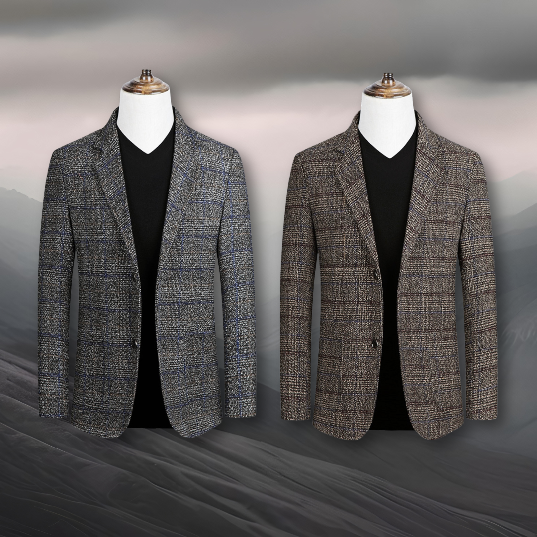 Frode | Elegant Blazer i Skotskrutete Stoff – Herremote