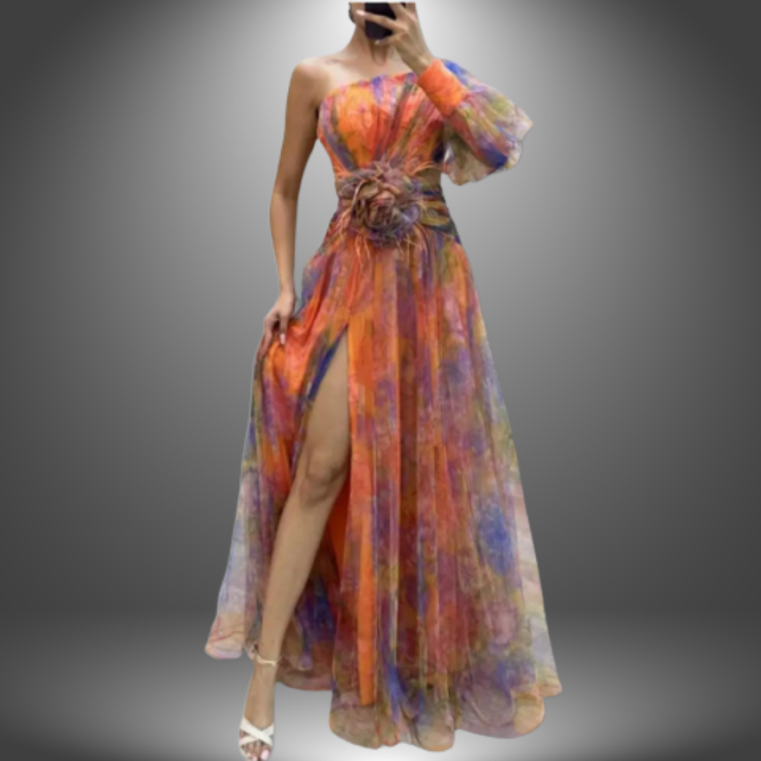 Arnora | Elegant asymmetrisk maxi-kjole