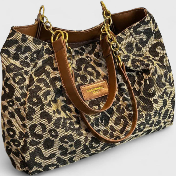 Pippi | Leopardmønstret lerret-shoppingbag