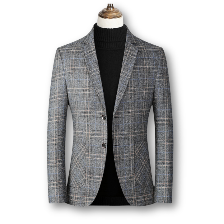 Frode | Elegant Blazer i Skotskrutete Stoff – Herremote
