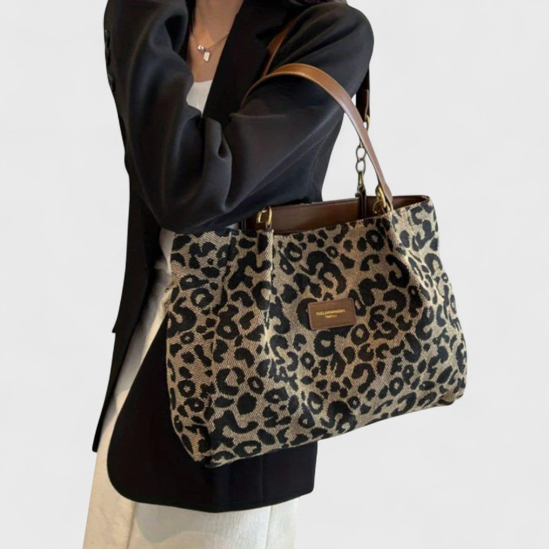 Pippi | Leopardmønstret lerret-shoppingbag