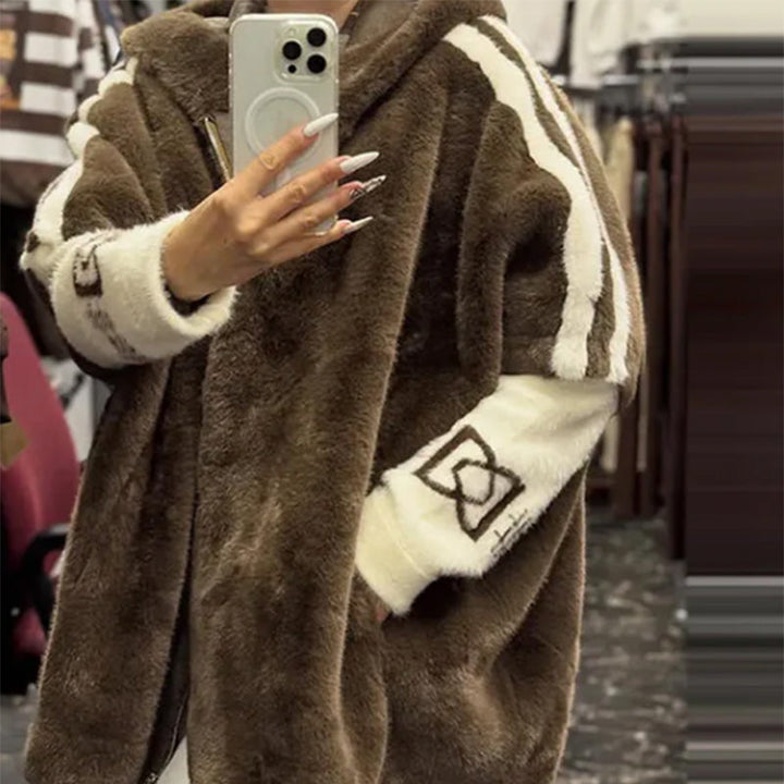 Vigdis – Letzter Tag: 50 % auf das gesamte Sortiment! Damen-Freizeitmantel mit Kapuze und Reißverschluss