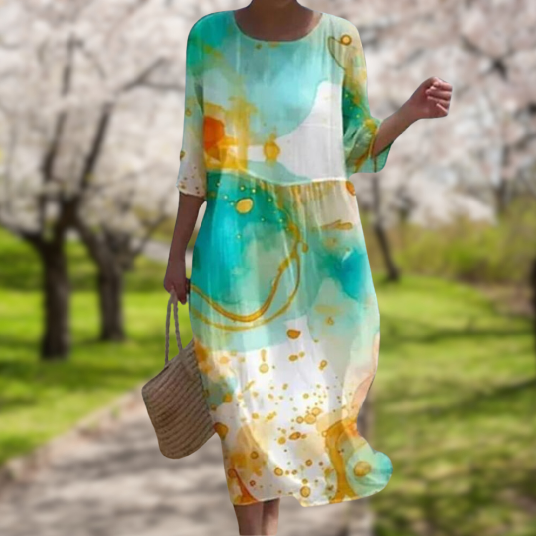 Alma | Elegant kjole med effekt som dekker magen