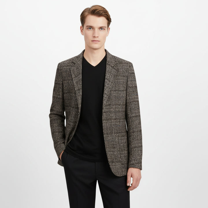Frode | Elegant Blazer i Skotskrutete Stoff – Herremote