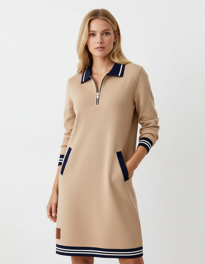 Freja Langermet Bomullskjole – Elegant, Komfortabel og Perfekt for Hverdagsbruk