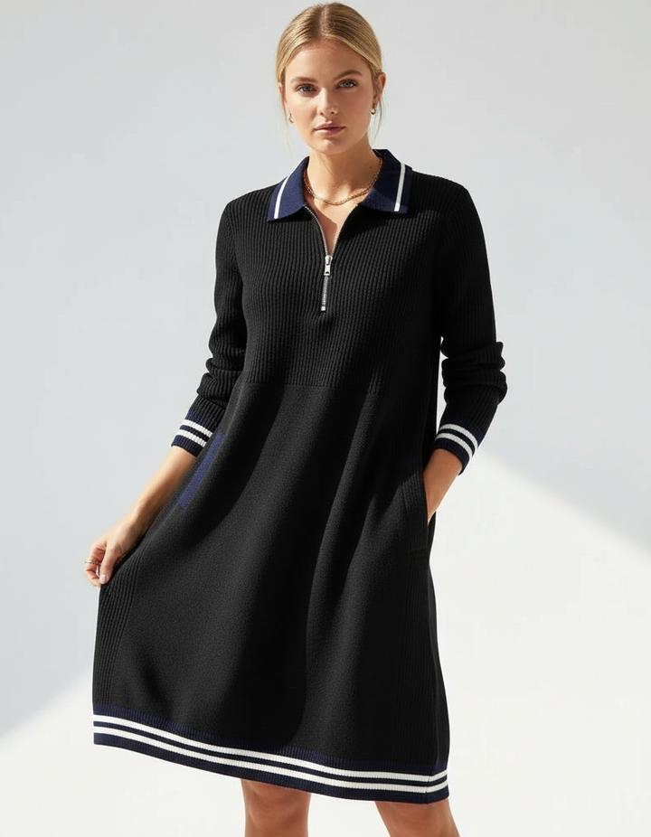 Freja Langermet Bomullskjole – Elegant, Komfortabel og Perfekt for Hverdagsbruk