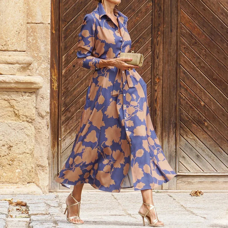 Thora | Elegant skjorte kjole med belte